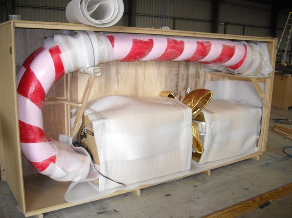 Purpose Built Crates
3m long candy canes suspended in a crate
