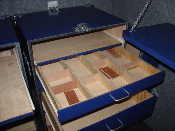 Portable Tool Crates
Component drawers in portable tool crate
