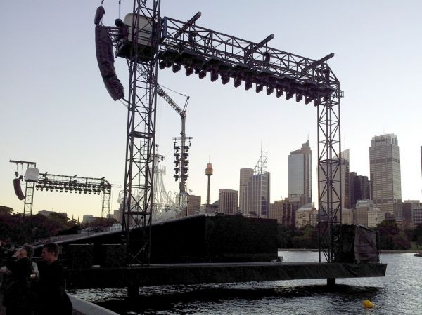 HOSH - La Traviata
The installed stage on Sydney Harbour with the city in the background
